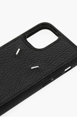 Funda MM11 de piel texturizada para iPhone 12 mini en color negro