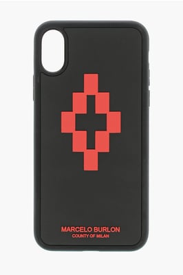 Funda para iPhone XS con estampado en relieve CROSS 3D en negro