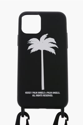 Funda para iPhone 11Pro con cuello y estampado de palmeras en color negro