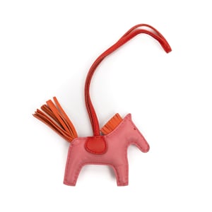 Hermès Rodeo  en Rosa/Naranja/Rojo Piel de becerro