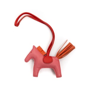 Hermès Rodeo  en Rosa/Naranja/Rojo Piel de becerro