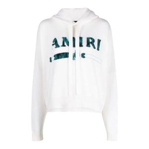 Sudadera con capucha de punto blanca con el logotipo del MA Bar de Amiri Leopard