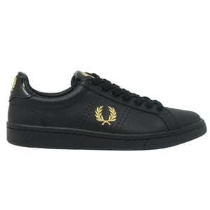 Zapatillas Fred Perry B4290 220 B721 de piel con lengüeta de cuero negro