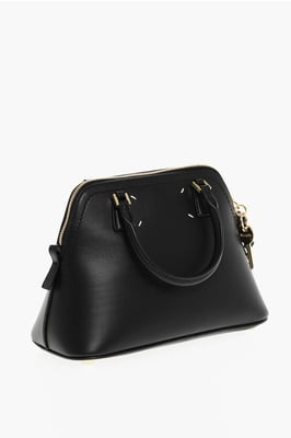 Bolso de mano MM11 de piel 5AC con bandolera extraíble en color negro