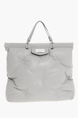 Bolso tote GLAM SLAM MM11 de piel acolchada en gris