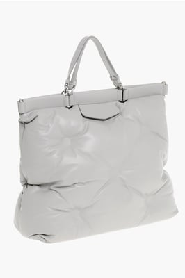 Bolso tote GLAM SLAM MM11 de piel acolchada en gris