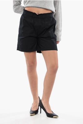 Shorts de algodón con cinturilla elástica en color negro
