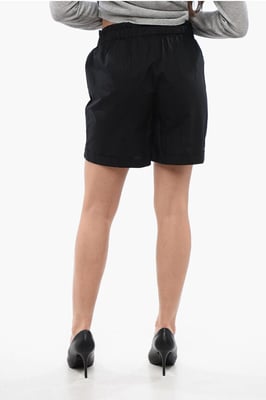 Shorts de algodón con cinturilla elástica en color negro