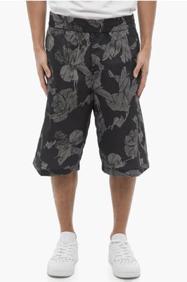 Bermudas ANEMONE de pierna recta estampadas en negro y gris