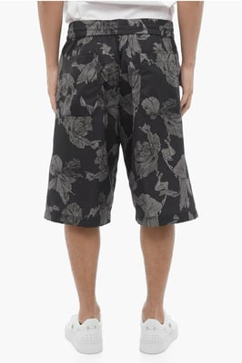 Bermudas ANEMONE de pierna recta estampadas en negro y gris