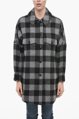 Camisa BUFFALO de mezcla de lana en gris