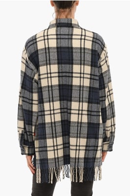Camisa EXPLORER con motivo de cuadros y doble bolsillo en el pecho en azul