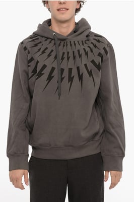 Sudadera con capucha Easy Fit con estampado ThunderBolt en gris