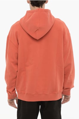 Sudadera con capucha OPTICAL CROSS de algodón con bolsillo de parche en rojo