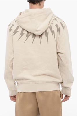 Sudadera con capucha FAIRISLE THUNDERBOLT de algodón polar en beige