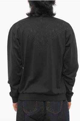 Sudadera lisa con motivo de bandana y cierre de cremallera en negro