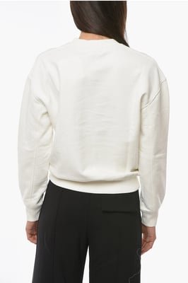 Sudadera de cuello redondo WORKSHOP con estampado de logotipo en blanco