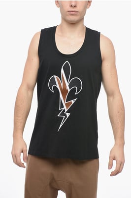 Camiseta sin mangas con bordado FLEUR-DE-THUNDER en negro