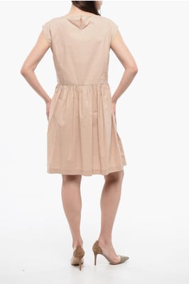Vestido sin mangas de algodón Popelina en color beige