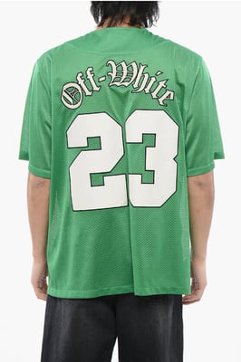 Camiseta de béisbol de malla bordada en verde