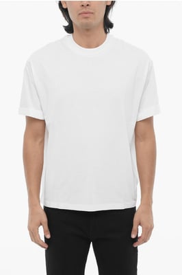 Camiseta de cuello redondo de corte fácil y color liso en blanco