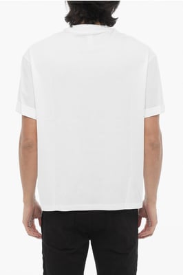 Camiseta de cuello redondo de corte fácil y color liso en blanco