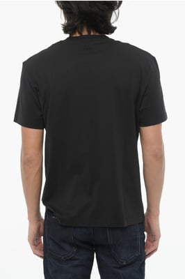 Camiseta de cuello redondo con estampado en contraste en negro de Cotton FOR YOU