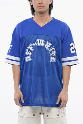 Camiseta de FÚTBOL de malla bordada en azul
