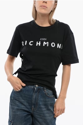 Camiseta TOMIOK con detalle de encaje en la parte trasera en negro