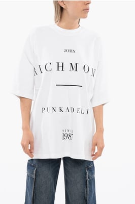 Camiseta extragrande PELAC con estampado en contraste en blanco
