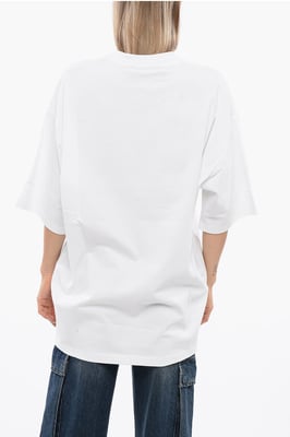 Camiseta extragrande PELAC con estampado en contraste en blanco