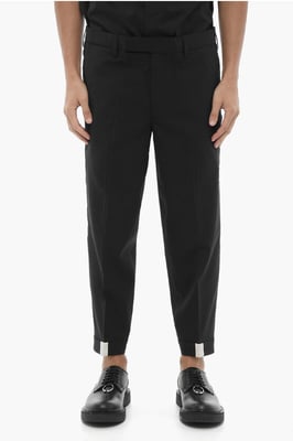 Pantalones negros ajustados de tiro bajo