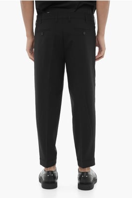 Pantalones negros ajustados de tiro bajo