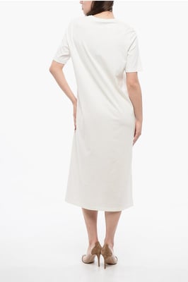 Vestido tipo camiseta de jersey de algodón en color blanco