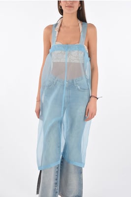 Vestido recto transparente sin mangas MM0 en azul