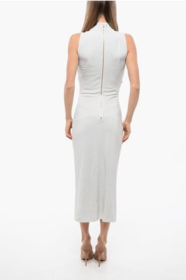 Minivestido gris con capas y pedrería