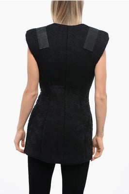 Chaleco acolchado de encaje con cierre de velcro en negro