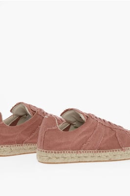 Zapatillas bajas de lona MM22 con detalle de yute en rosa