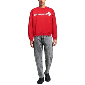 Sudadera roja con el logo de la hoja de arce de Dsquared2