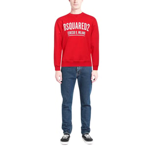 Sudadera roja de cuello redondo con el logotipo Ceresio de Dsquared2