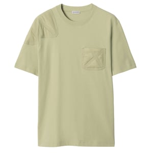 Camiseta verde cazador con paneles de jersey de Burberry