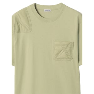 Camiseta verde cazador con paneles de jersey de Burberry