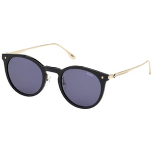Gafas de sol BMW con montura negra brillante y lentes azules