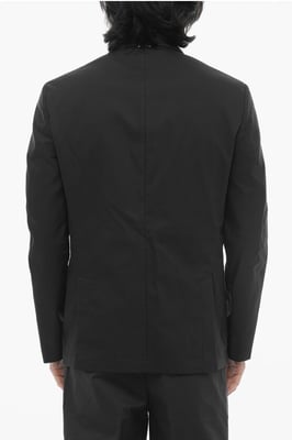 Blazer ajustado sin forro con bolsillos de parche en negro