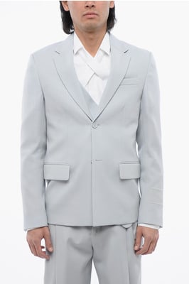Blazer Relax Fit con bolsillos de solapa en azul claro