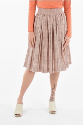 Falda acampanada estampada en multicolor