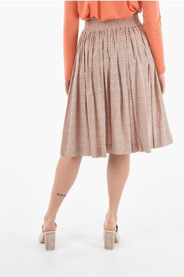 Falda acampanada estampada en multicolor