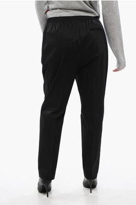 Pantalón chino militar con cintura elástica en negro