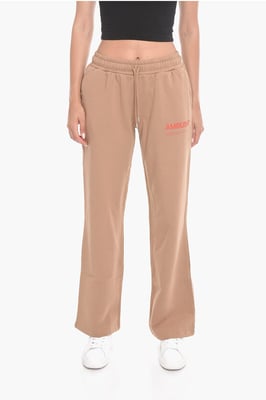 Joggers WORKSHOP de pierna ancha con estampado de logotipo en beige
