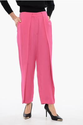 Pantalones de cintura alta y corte cónico en rosa